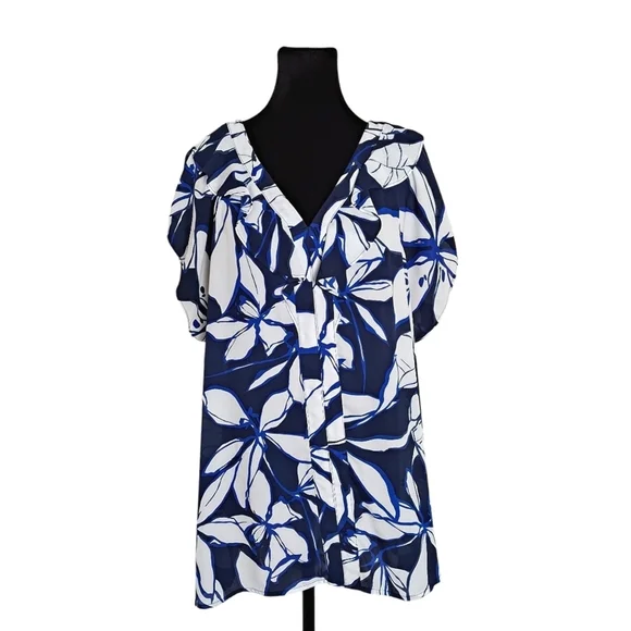 Liz Claiborne Floral Blouse 0X - Picture 1 of 6